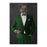 Cougar Drinking Red Wine Wall Art - Green Suit
