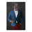 Cougar Smoking Cigar Wall Art - Blue and Red Suit
