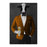 Cow Drinking Beer Wall Art - Orange and Black Suit