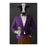 Cow Drinking Beer Wall Art - Purple and Orange Suit