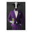 Cow Drinking Beer Wall Art - Purple Suit