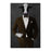 Cow Drinking Martini Wall Art - Brown Suit