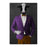 Cow Drinking Martini Wall Art - Purple and Orange Suit