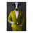 Cow Drinking Martini Wall Art - Yellow Suit