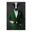 Cow Drinking Red Wine Wall Art - Green Suit
