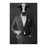 Cow Drinking Whiskey Wall Art - Gray Suit