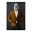 Bald eagle drinking martini wearing orange and black suit canvas wall art