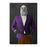 Bald eagle drinking martini wearing purple and orange suit canvas wall art