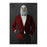 Bald eagle drinking red wine wearing red and black suit canvas wall art