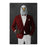 Bald eagle drinking red wine wearing red and white suit canvas wall art
