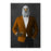 Bald eagle drinking whiskey wearing orange and black suit large wall art print