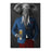 Elephant drinking beer wearing blue and red suit canvas wall art