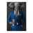Elephant drinking beer wearing blue suit large wall art print