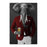 Elephant drinking beer wearing red and white suit canvas wall art