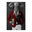 Elephant drinking beer wearing red and white suit large wall art print