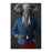 Elephant drinking martini wearing blue and red suit canvas wall art