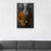 Elephant drinking martini wearing orange and black suit wall art in man cave