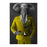 Elephant drinking red wine wearing yellow suit large wall art print