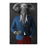 Elephant drinking whiskey wearing blue and red suit canvas wall art