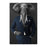 Elephant smoking cigar wearing navy suit canvas wall art