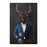 Elk drinking beer wearing blue and red suit large wall art print