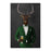 Elk drinking beer wearing green suit canvas wall art
