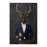 Elk drinking beer wearing navy and orange suit canvas wall art