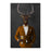 Elk drinking beer wearing orange suit canvas wall art