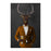 Elk drinking beer wearing orange suit large wall art print