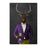 Elk drinking beer wearing purple and yellow suit canvas wall art