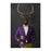 Elk drinking beer wearing purple and yellow suit large wall art print