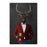 Elk drinking beer wearing red and blue suit canvas wall art