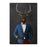 Elk drinking martini wearing blue and red suit canvas wall art