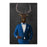 Elk drinking martini wearing blue suit canvas wall art