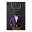 Elk drinking martini wearing purple and yellow suit canvas wall art