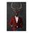 Elk drinking martini wearing red and blue suit canvas wall art