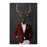 Elk drinking martini wearing red and white suit canvas wall art
