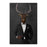 Elk drinking red wine wearing black suit canvas wall art
