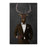 Elk drinking red wine wearing brown suit canvas wall art