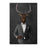 Elk drinking red wine wearing gray suit canvas wall art