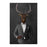 Elk drinking red wine wearing gray suit large wall art print