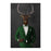 Elk drinking red wine wearing green suit large wall art print