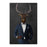 Elk drinking red wine wearing navy suit canvas wall art