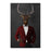Elk drinking red wine wearing red and black suit canvas wall art
