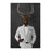 Elk drinking red wine wearing white suit canvas wall art