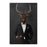Elk drinking whiskey wearing black suit canvas wall art