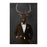 Elk drinking whiskey wearing brown suit large wall art print