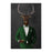 Elk drinking whiskey wearing green suit large wall art print