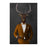Elk drinking whiskey wearing orange suit large wall art print