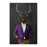 Elk drinking whiskey wearing purple and yellow suit canvas wall art